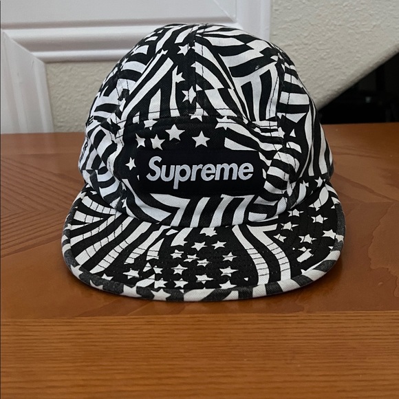 Supreme Other - Supreme Hat Supreme Washed Chino Twill Camp Cap (SS20 stars stripes black white